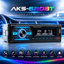 Mehter AKS-620BT 2AMFI Çıkışlı 4X60WAT Oto Teyp Rgb Bluetooth-Usb Mixtrax