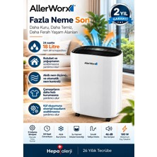 Allerworx 18 Litre Nem Alma Cihazı, Nem Alıcı ve Rutubet Önleyici, Akıllı Nem Kontrolü, 40-50 m²