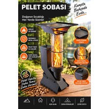 Aygüven Pelet Soba, Roket Soba, Kamp, Outdoor, Balkon, Teras, Yüksek Kalite Cam Soba-Pelet Hediyeli (Dayanıklı, Kolay Kullanım, Taşınabilir)