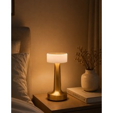 MiraLive Gold Kare LED Masa Lambası Şarjlı Dimmer Kontrollü Dekoratif Işık