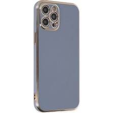 Efnaz Style Apple iPhone 12 Pro Max Kılıf Volet Silikon - Mavi