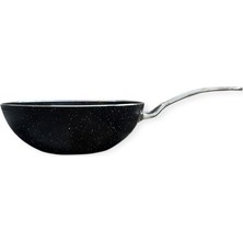 Die Grup Tr 28 cm Döküm Granit Wok Tava Metal Saplı