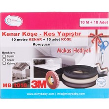 Die Grup Tr Kauçuk 10 Metre Kenar ve 10 Adet Köşe Koruyucu + Makas Hediyeli, Kahverengi