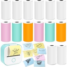 Die Grup Tr Katlanabilir Termal Yazıcı Kağıdı - 6 Renkli ve 8 Beyaz Etiket Rulo, 50MM x 3.5m Kendinden Yapışkanlı Termal Kağıt, Silinmeye Dayanıklı, Ev Ofis Için Güçlü Yapışkanlı Kendinden Yapışkanlı Termal Ka