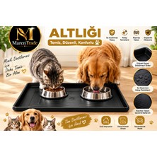 Maren Trade Marentrade Mama Kabı Altlığı Kaymaz Su Geçirmez Kedi Köpek Beslenme Matı 45 X 35