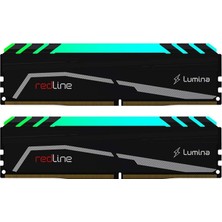 Die Grup Tr Redlıne Lumina - Ddr4 Rgb Oyun Dram - 16GB (2X8GB) Udımm Bellek Kiti - 3200MHZ (PC4-25600) CL-16-288-PIN 1.35V Masaüstü Ram - Xmp Hazır - LED Soğutucu - (MLA4C320GJJM8GX2)
