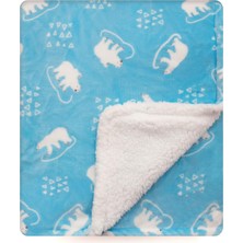 Die Grup Tr Peluş Flanel Sherpa Bebek Battaniyesi, Kız Erkek Çocuklar Için, Taşınabilir Ters Çevrilebilir Yumuşak Mikro Polar Bebek Beşik Battaniyesi, Yenidoğan ve Çocuk Odası Için Hayvan Baskılı Battaniye