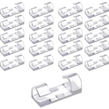 Die Grup Tr Şeffaf Yapışkanlı Kablo Düzenleyici Klips, 20 Adet, 30 × 11 × 7 mm
