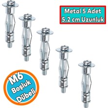 Die Grup Tr Boşluk Dübel Çelik Alçıpan Frt Tuğla Duvar Bims Paraşüt Dübeli 6X52 Metal 5 Adet