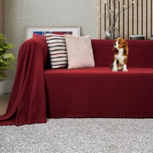 Die Grup Tr Koltuk Örtüsü Şönil Kaymaz Çift Taraflı Çekyat Örtüsü Koltuk Şalı 175X300 - Bordo