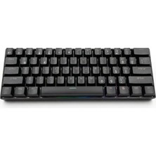 Die Grup Tr Türkçe Mekanik Klavye 61 Tuş%60 Blue Switch Rgb Aydınlatmalı Kompakt Gaming Klavye | Fn Kombinasyonlu Ok Tuşları Çoklu Işık Modu Dayanıklı Mekanik Tuş Yapısı | H61K (Siyah)