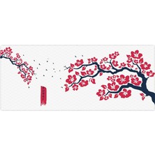 Die Grup Tr Gaming Sakura Mouse Pad 70X30 Cherry Blossom Mouse Pad Xxl Büyük Oyuncu Mouse Altlığı Kiraz Çiçeği Mousepad (Kırmızı-Beyaz, 70X30 cm 3mm Kalınlık)