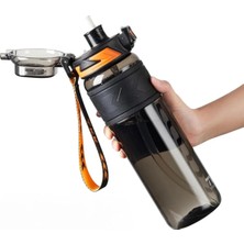 Die Grup Tr Tkk 1000ML Pipetli Pipetsiz Kullanıma Uygun Ölçü Skalalı Tritan Spor Matarası (Siyah)