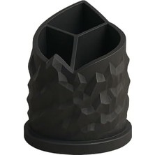 Die Grup Tr Spiral Dağ Temalı 3 Bölmeli Kalemlik, Çap: 11 cm Yükseklik: 13 Cm, Kalem Kutusu, Yüksek Kalite 3D Baskı, Çevre Dostu Pla Hammadde (Siyah)