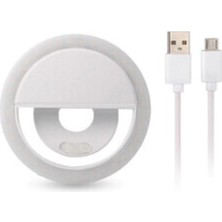 Die Grup Tr Youtuber LED Selfie LED Işıklı Telefon Tutucu Makyaj Işığı Ring Light USB Girişli Beyaz
