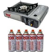 Die Grup Tr 153ROX0103 Tekli Portatif Kamp Ocak Gri (Ekstra Gaz Girişli) 5 Adet Gaz Kartuş