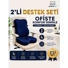 Die Grup Tr Ortopedik Sırt ve Oturma Minderi Seti – Bel, Sırt ve Kuyruk Sokumu Için Ergonomik Visco Destek
