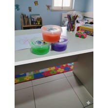 Die Grup Tr 3'lü Renkli Slime Seti - 5x5 Şeffaf Kapaklı Kutularda Hazır Oyun Jeli (Turuncu, Mor, Yeşil)
