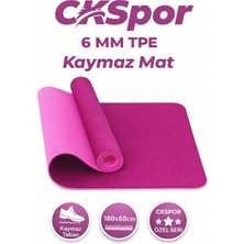 Die Grup Tr Profesyonel Tpe Yoga Matı, 6 Mm, Kaymaz Taban, Çift Katmanlı, Pembe, 180X60 cm