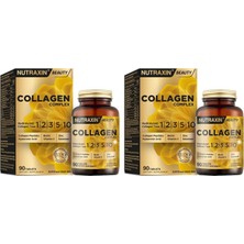 Die Grup Tr Collagen Complex Tablet | 5 Tip Kolajen (Tip I, Iı, Iıı, V, X) + Hyalüronik Asit, Elastin, C Vitamini | Cilt, Saç ve Tırnak Desteği | Şeker ve Gluten Içermez | 90 Tablet (2 Paketi)