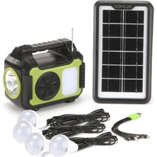Die Grup Tr Güneş Enerji Panelli Solar Aydınlatma Sistemi Powerbank Kamp Doğa Balık Karavan Fener Fm Bluetoth