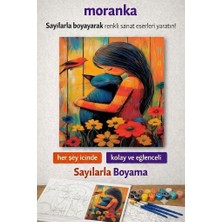 Die Grup Tr Sayılarla Boyama Tuval Seti Fırça Boya Dahil (Çıtalı) 40X50 cm - Kedili Kız