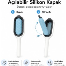 Die Grup Tr Temizleme Pedi Hazneli Masajlı Kedi ve Köpek Tüy Toplama Tarağı, Ergonomik Evcil Hayvan Bakım Fırçası, Günlük Tarama ve Masaj Için (Mavi)