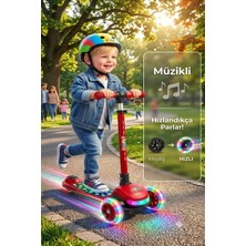 Die Grup Tr Işıklı Müzikli 3 Tekerlekli Çocuk Scooter, LED Tekerlekli, Işıklı Tabanlı