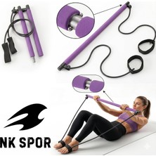 Die Grup Tr Nk Spor Taşınabilir Pilates Barı Seti - Direnç Lastikli Egzersiz Çubuğu-Profesyonel Pilates Barı - Ev Tipi Fitness ve Yoga Direnç Bandı Seti
