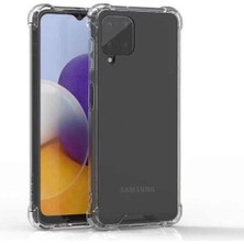 Die Grup Tr Iletişim Galaxy M22 ile Uyumlu ile Uyumlu Kapak Köşe Korumalı Airbag Antishock Şeffaf Silikon Kılıf