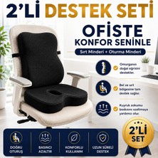 Die Grup Tr Viscora 2'li Ortopedik Visco Minder Seti – Ergonomik Bel, Sırt ve Kuyruk Sokumu Desteği