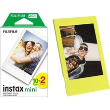 Die Grup Tr Instax Mini 12 Makine Uyumlu 20'li Film ve Sarı Fotoğraf Çerçevesi