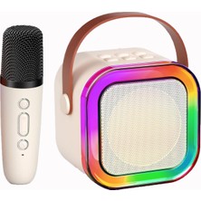 Die Grup Tr Çocuklar Yetişkinler Için Mini Karaoke Makinesi, 2 Kablosuz Mikrofon ve LED Renkli Işıklarla Taşınabilir Bluetooth Karaoke Hoparlör, 4, 5, 6, 7, 8, 9, 10,11,12 Yaş ve Üzeri Kızlar/erkekler Için Ev