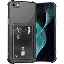 Die Grup Tr Iphone 6 Ile Uyumlu Yüksek Kalite Özel Kartlıklı Şeffaf Telefon Kılıfı – Arka Cepli Cüzdanlı Silikon Koruyucu Kapak, Darbe Emici Esnek Tpu, Günlük Kullanıma Uygun SZR03 Siyah