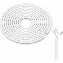 Die Grup Tr Spiral Kablo Kanalı Kablo Düzenleyici Toplayıcı 25MM Genişlik 1 Metre Uzunluk Beyaz AL5470