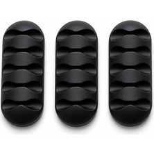 Die Grup Tr 5 Kanallı Kablo Tutucu 3'lü Set, Masaüstü Kablo Düzenleyici ve Sabitleyici, Şarj, Mouse, USB ve Veri Kabloları Için (10)