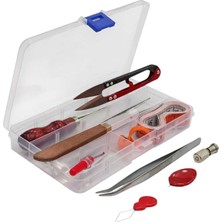 Die Grup Tr Dikiş Nakış Seti Saklama Kutulu Makas Mezura Cımbız Iplik Sökücü Iplik Takma Aparatı 12 Parça