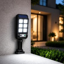 Die Grup Tr Güneş Enerjili Solar Sensörlü LED Duvar Lambası, Hareket Sensörlü, Uzaktan Kumandalı, 3 Modlu Dış Mekan Bahçe Garaj Aydınlatması, LED-S36