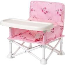 Die Grup Tr Claire Portatif Katlanabilir Mama Sandalyesi, Suya Dayanıklı Polyester Kumaş, Pembe, Maksimum 15 Kg, 6-36 Ay