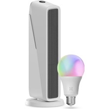 Die Grup Tr Akıllı Turbo Fanlı Isıtıcı Iç Mekan Wi-Fi Isıtma Cihazı Mobil Uygulama Denetimli Ultra Sessiz Ptc Seramik Space Heater ve Rgb Ampul Seti