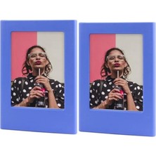 Die Grup Tr Instax Mini Film Uyumlu 2'li Mıknatıslı Fotoğraf Çerçeve Seti, Koyu Mavi