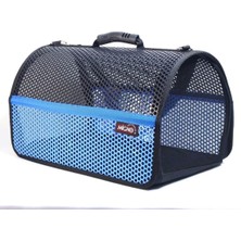 Die Grup Tr Flybag Voyager Fileli Model Kedi Köpek Taşıma Çantası, 46X30X27 Cm, Mavi-Siyah