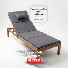 Die Grup Tr Katlanır Kamp Matı Şezlong Minderi Taşınabilir Kamp Yatağı Su Itici Kumaş 180X60X2 Gri