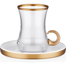 Die Grup Tr Keyif 100 ml 12 Parça 6 Kişilik Kulplu Cam Çay Takımı 9-01110133