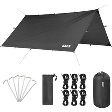 Die Grup Tr Tarp Gölgelik Tente, Taşınabilir Örtü Branda Çok Işlevli Outdoor Açık Hava Kamp Seyahat Tente Branda Güneşlik Karavan Tente Yan Çadır Gölgelik - 300X400 cm - Siyah