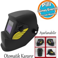 Die Grup Tr Otomatik Kararan Güneş Enerjili Pilli Baş Maskesi Siperlik Kartuşlu Kaynak Gözlüğü Ayarlanabilir