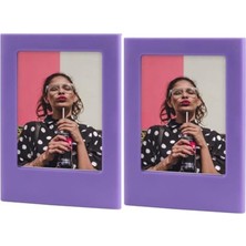 Die Grup Tr Instax Mini Film Uyumlu 2'li Mıknatıslı Fotoğraf Çerçeve Seti, Mor