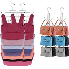 Die Grup Tr 2 Paket Tank Top Askı Sütyen Düzenleyici ve Dolap Için 2 Paket Çanta Askısı, Metal Yerden Tasarruflu Dolap Organizatörleri ve Tank Top, Spor Sütyeni, Çanta, Çanta, Gümüş Için Depolama