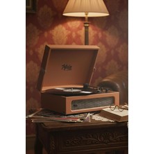 Die Grup Tr MTX-420BN Nostaljik Bluetooth Pro Pikap, Şarjlı, 3 Devirli, Kahverengi