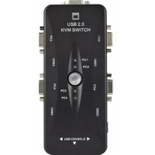 Die Grup Tr 4 Port USB Kvm Switch, 4 Kasa 1 Monitör Switch, 4 Bilgisayarı Tek Elden Yönetin